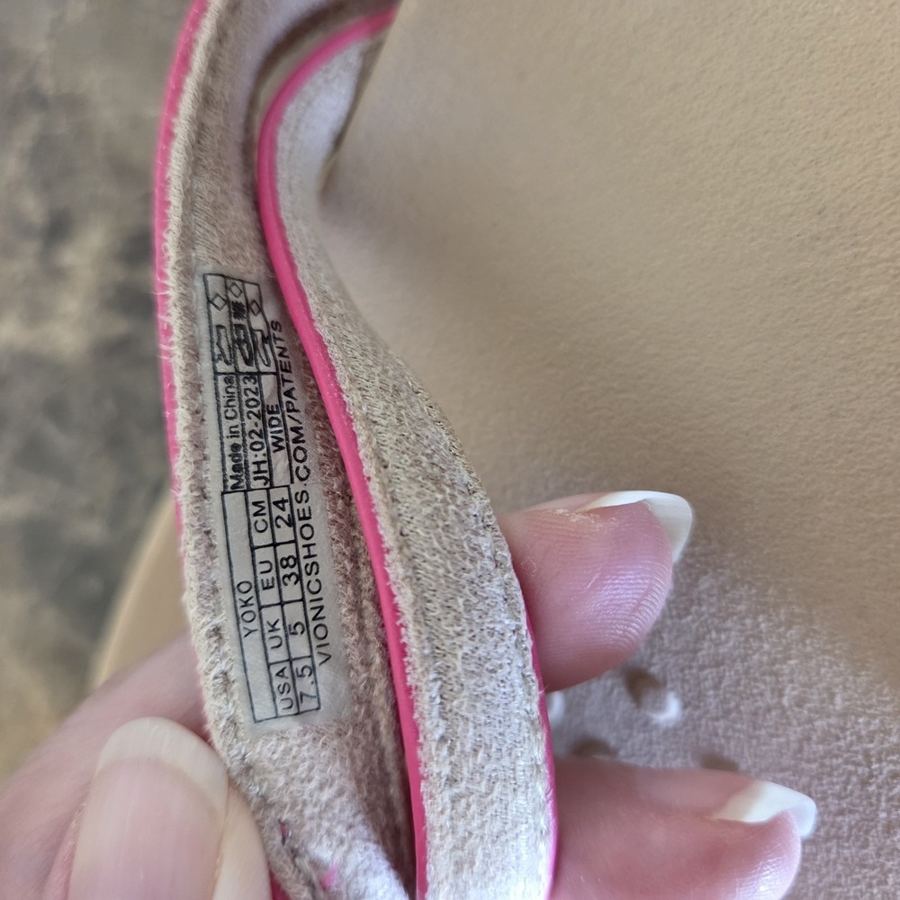 Vionic sz 7.5 WIDE Yoko pink sandals thong flip flops casual comfort summer - Picture 11 of 11